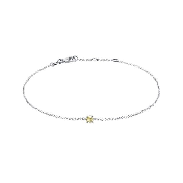 YELLOW DIAMOND BRACELET IN WHITE GOLD - DIAMOND BRACELETS - BRACELETS