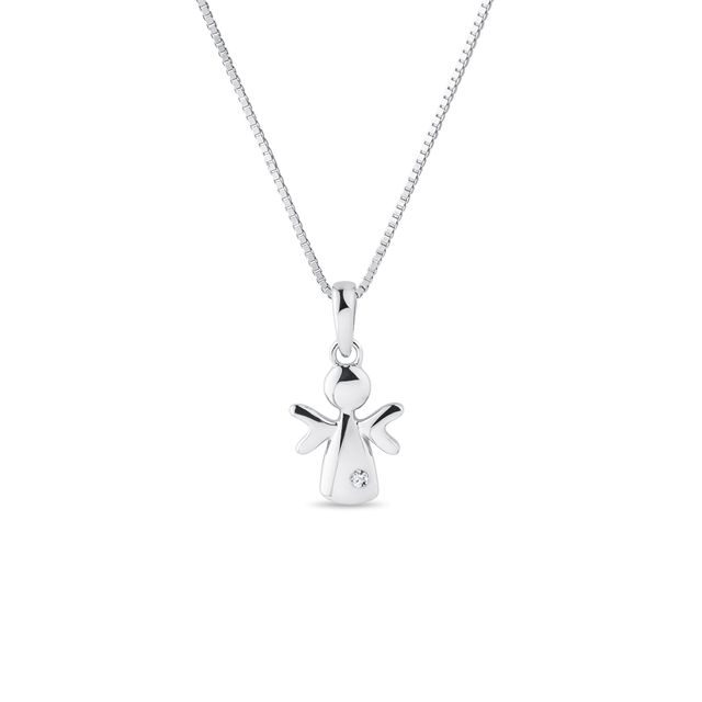 CHILDREN'S DIAMOND ANGEL NECKLACE IN WHITE GOLD - CHILDREN'S NECKLACES - NECKLACES