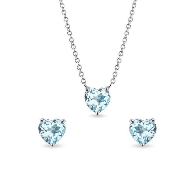 TOPAZ HEART EARRINGS AND NECKLACE SET - JEWELLERY SETS - FINE JEWELLERY