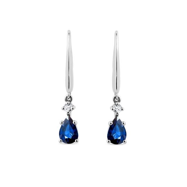 PADLOCKS EARRINGS MADE OF WHITE GOLD WITH SAPPHIRES - SAPPHIRE EARRINGS - EARRINGS
