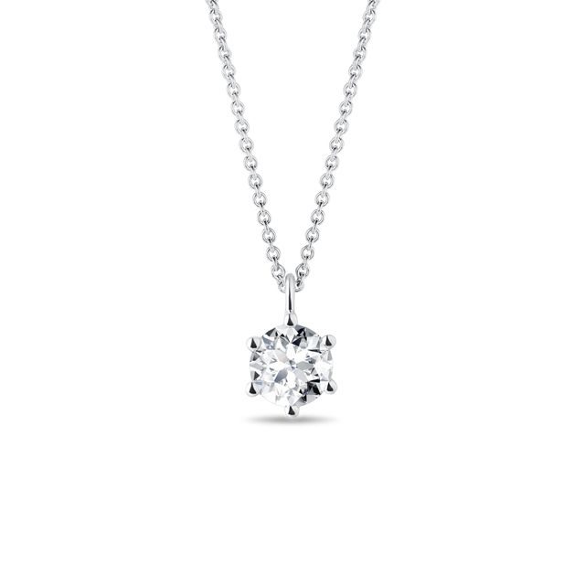 WEISSGOLD-ANHÄNGER MIT KLAREM DIAMANTEN - KETTEN MIT DIAMANTEN - KETTEN