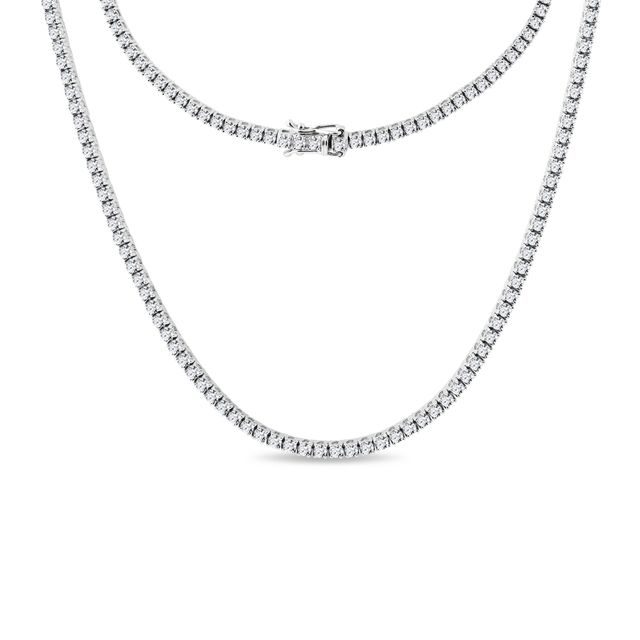 DIAMOND TENNIS NECKLACE IN WHITE GOLD - DIAMOND NECKLACES - NECKLACES