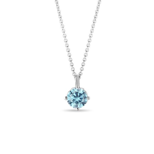 HALSKETTE MIT BLAUEM LABORDIAMANTEN IN WEISSGOLD - KETTEN MIT DIAMANTEN - KETTEN