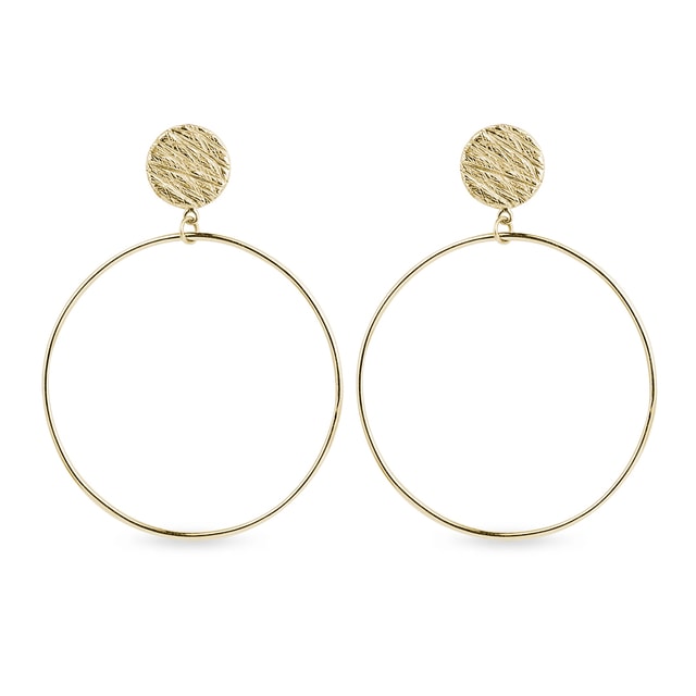 Minimalist Hoop Earrings in Yellow Gold