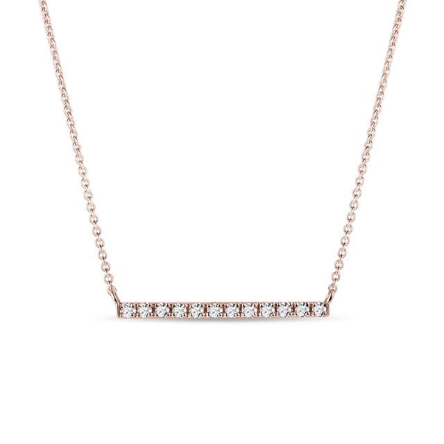 ROSE GOLD NECKLACE WITH A DIAMOND BAR - DIAMOND NECKLACES - NECKLACES