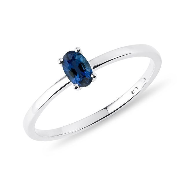 MINIMALIST SAPPHIRE RING IN WHITE GOLD - SAPPHIRE RINGS - RINGS