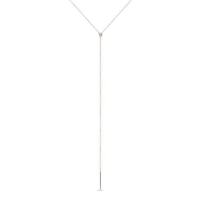 HALSKETTE MIT EINGEFASSTEM DIAMANTEN IN ROSÉGOLD - KETTEN MIT DIAMANTEN - KETTEN