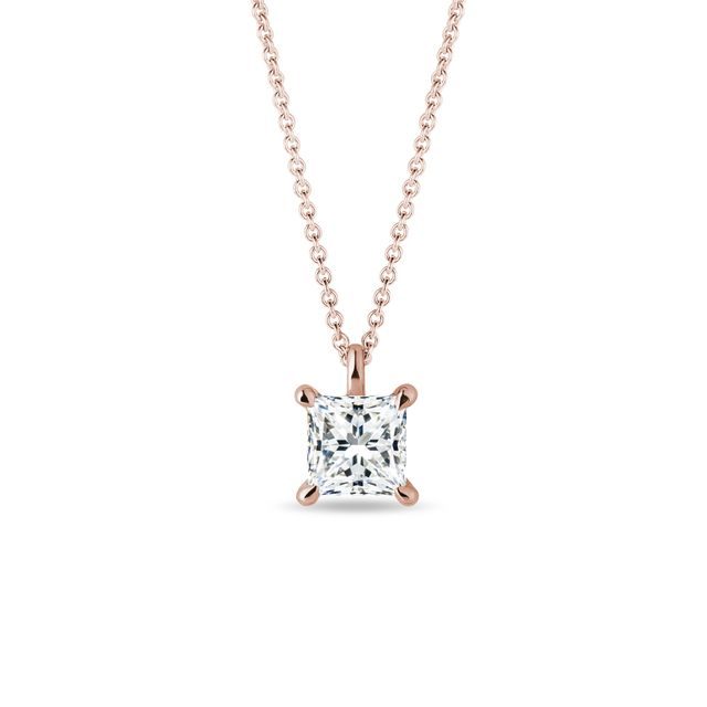 WOMEN'S DIAMOND ROSE GOLD NECKLACE - DIAMOND NECKLACES - NECKLACES