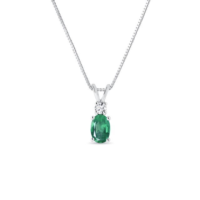 ANHÄNGER MIT SMARAGD UND DIAMANT AUS WEISSGOLD - KETTEN MIT SMARAGD - KETTEN
