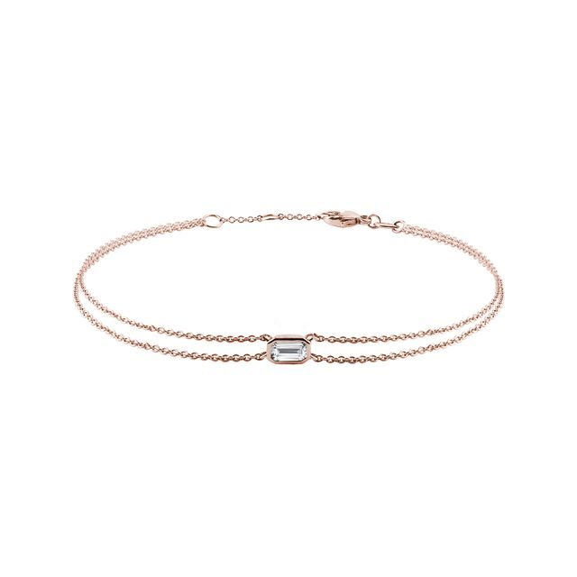 BRACELET EN OR ROSE AVEC MOISSANITE - BRACELETS EN OR ROSE - BRACELETS