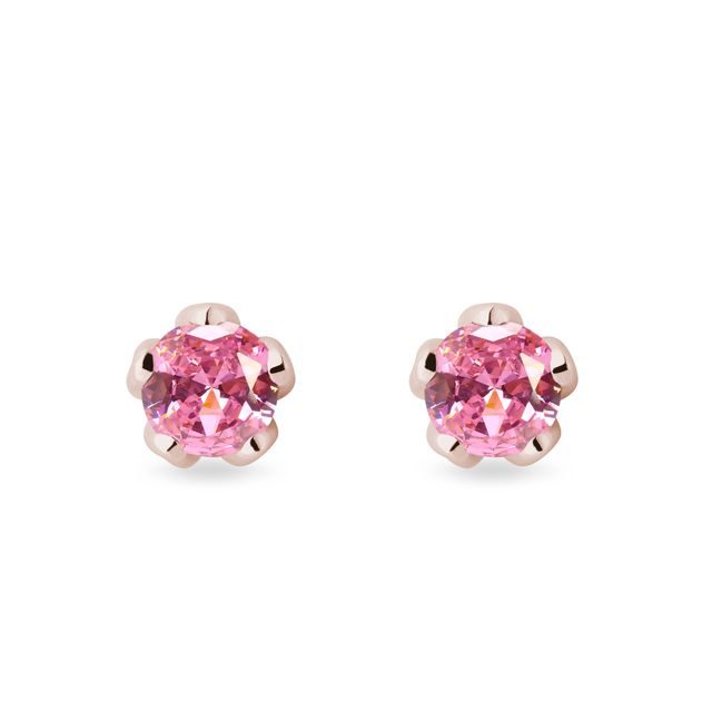 Pink sapphire earrings in rose gold