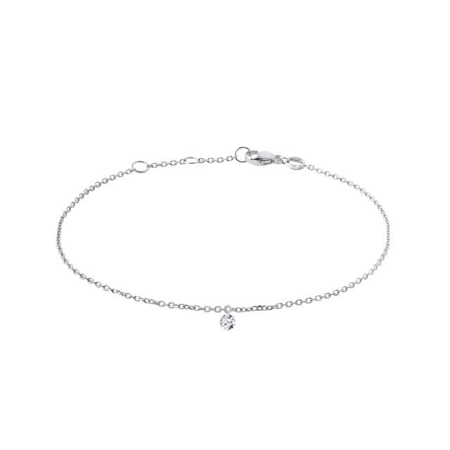 BRACELET EN OR BLANC ET DIAMANT DE SYNTHÈSE PERCÉ - BRACELETS AVEC DIAMANTS - BRACELETS