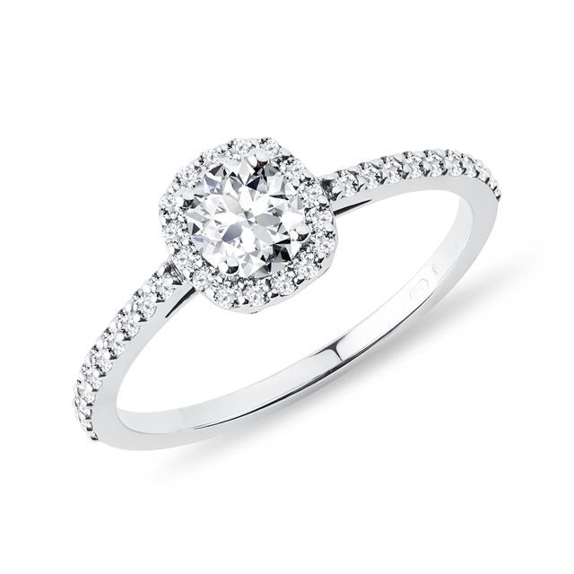 DIAMOND ENGAGEMENT RING IN 14K WHITE GOLD - DIAMOND ENGAGEMENT RINGS - ENGAGEMENT RINGS