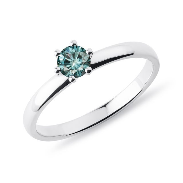 GOLDRING MIT BLAUEM DIAMANT - VERLOBUNGSRINGE MIT FARBIGEN DIAMANTEN - VERLOBUNGSRINGE
