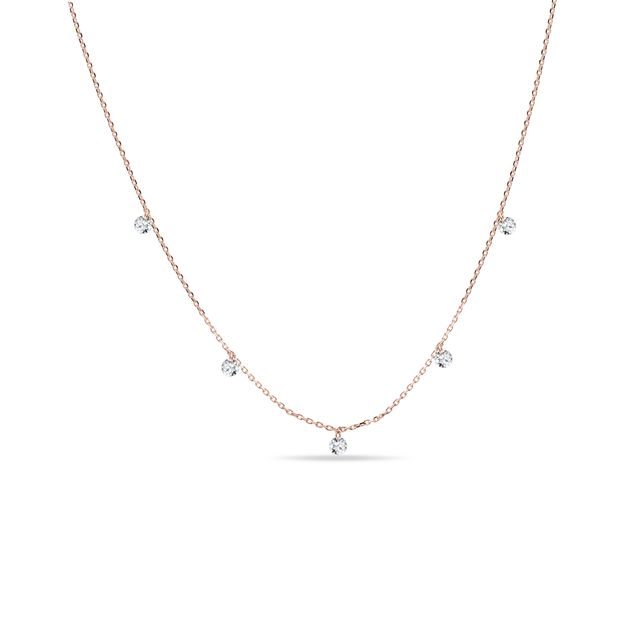 COLLIER EN OR ROSE ET DIAMANTS DE SYNTHÈSE - COLLIERS AVEC DIAMANTS - COLLIERS