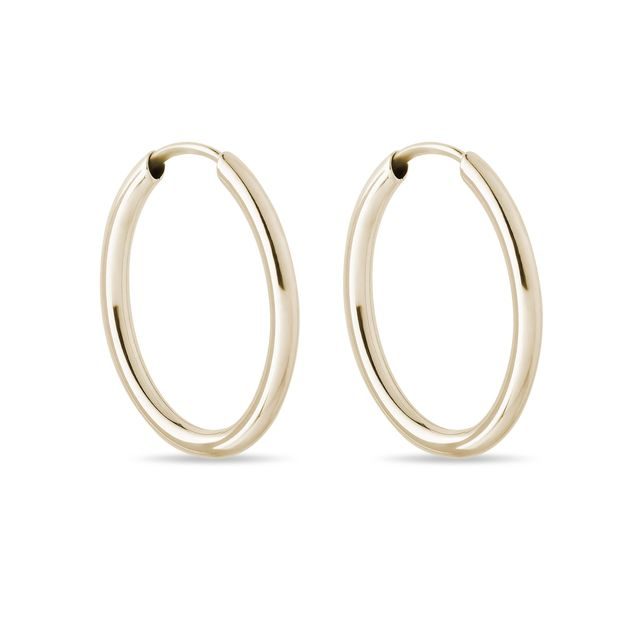 MODERN GOLD HOOP EARRINGS - YELLOW GOLD EARRINGS - EARRINGS