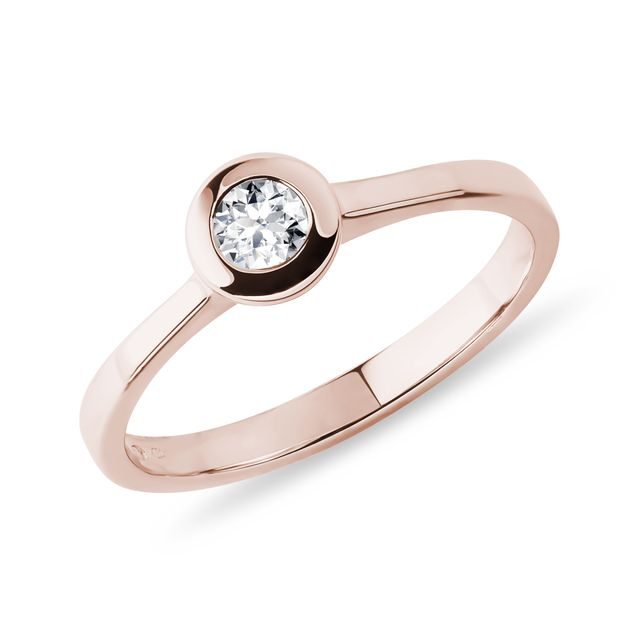 VERLOBUNGSRING MIT DIAMANT IM BRILLANTSCHLIFF IN ROSÉGOLD - VERLOBUNGSRINGE MIT BRILLANT - VERLOBUNGSRINGE