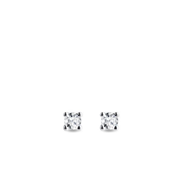 WINZIGE OHRRINGE AUS WEISSGOLD MIT DIAMANT - OHRSTECKER DIAMANT - OHRRINGE