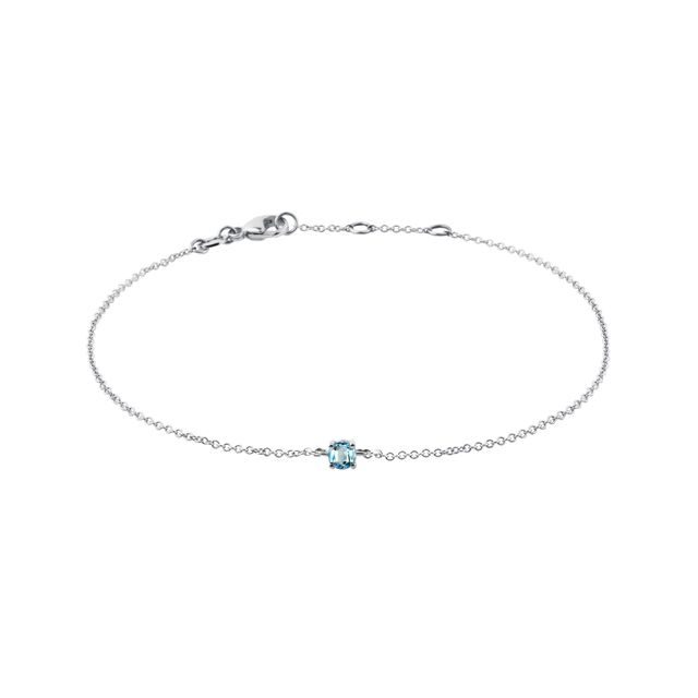 KINDERARMBAND MIT SCHWEIZER TOPAS IN WEISSGOLD - KINDER ARMBÄNDER - ARMBÄNDER