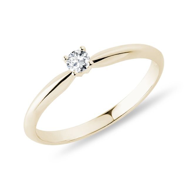 ZARTER VERLOBUNGSRING MIT DIAMANT IN GELBGOLD - VERLOBUNGSRINGE MIT BRILLANT - VERLOBUNGSRINGE