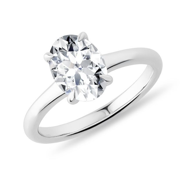 WHITE GOLD 1.5 CARAT OVAL DIAMOND RING - RINGS WITH LAB-GROWN DIAMONDS - ENGAGEMENT RINGS