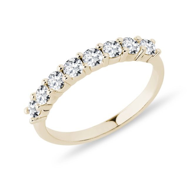 LUXURY DIAMOND RING IN YELLOW GOLD - WEDDING RINGS WITH DIAMONDS - WEDDING RINGS