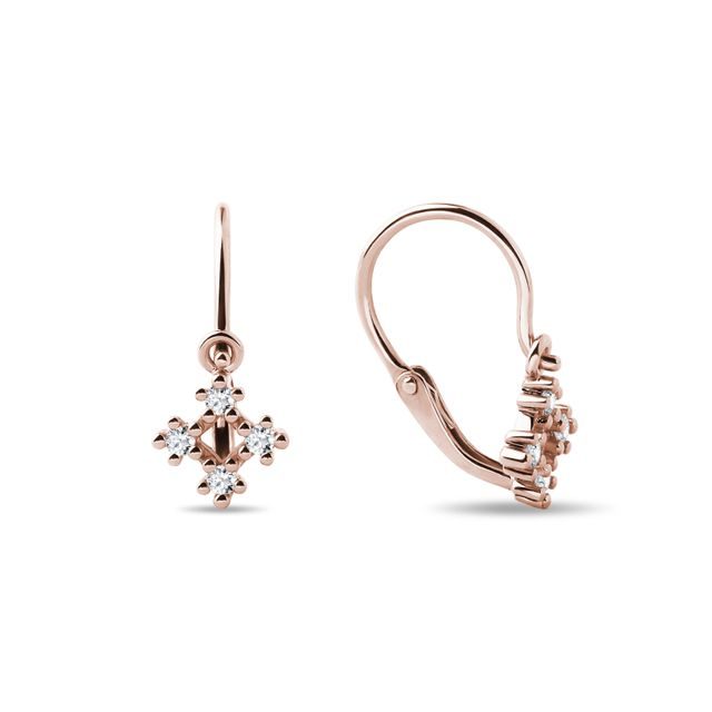 DIAMOND SNOWFLAKE GIRLS' EARRINGS IN ROSE GOLD - CHILDREN'S EARRINGS - EARRINGS