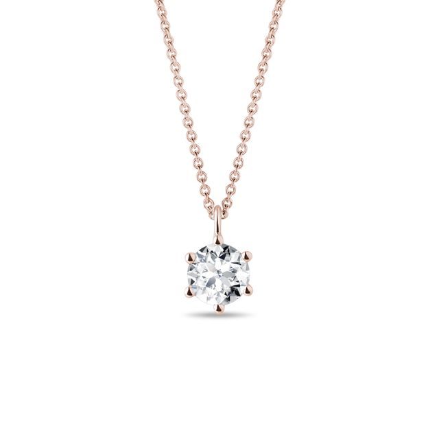 ANHÄNGER AUS ROSÉGOLD MIT KLAREM DIAMANTEN - KETTEN MIT DIAMANTEN - KETTEN