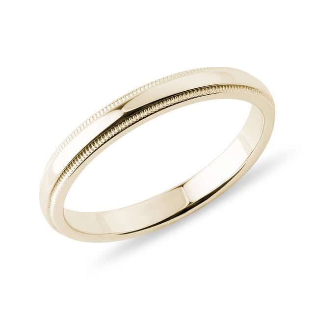 SCHLICHTER EHERING MIT DETAILS AUS 14KT GELBGOLD - TRAURINGE FÜR DAMEN - TRAURINGE