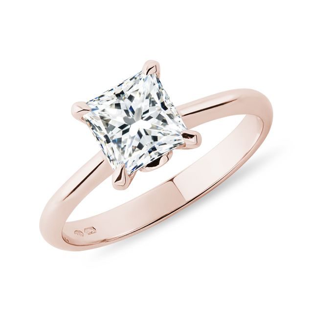 LAB GROWN PRINCESS DIAMOND RING IN ROSE GOLD - RINGS WITH LAB-GROWN DIAMONDS - ENGAGEMENT RINGS