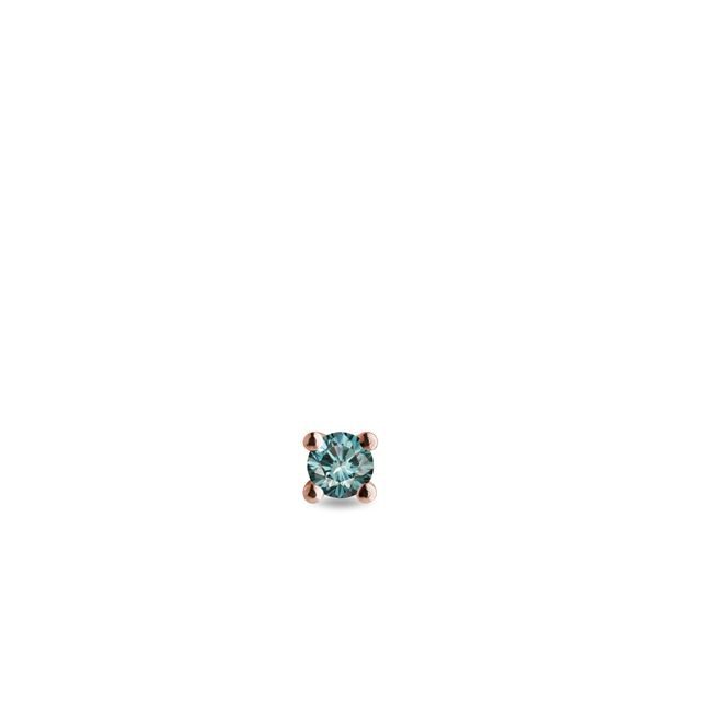 SINGLE BLUE DIAMOND EARRING IN ROSE GOLD - SINGLE EARRINGS - EARRINGS