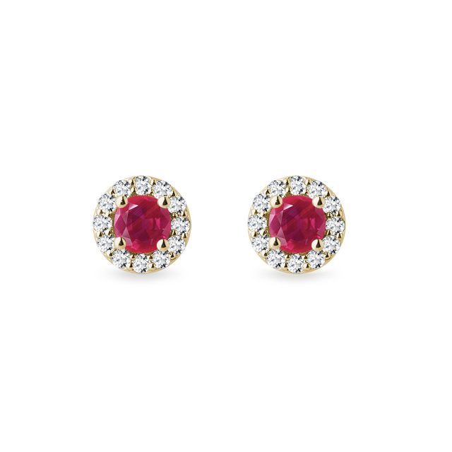 Ruby earrings with diamonds