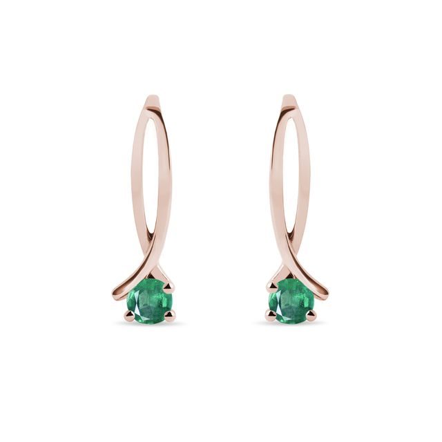 OHRRINGE MIT SMARAGDEN IN ROSÉGOLD - OHRRINGE MIT SMARAGD - OHRRINGE