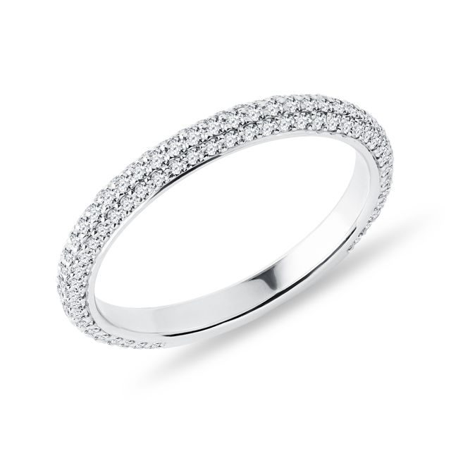 WHITE GOLD THREE ROW CHANNEL SET DIAMOND RING - WOMEN'S WEDDING RINGS - WEDDING RINGS