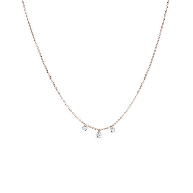HALSKETTE MIT DREI LABORDIAMANTEN IN ROSÉGOLD - KETTEN MIT DIAMANTEN - KETTEN