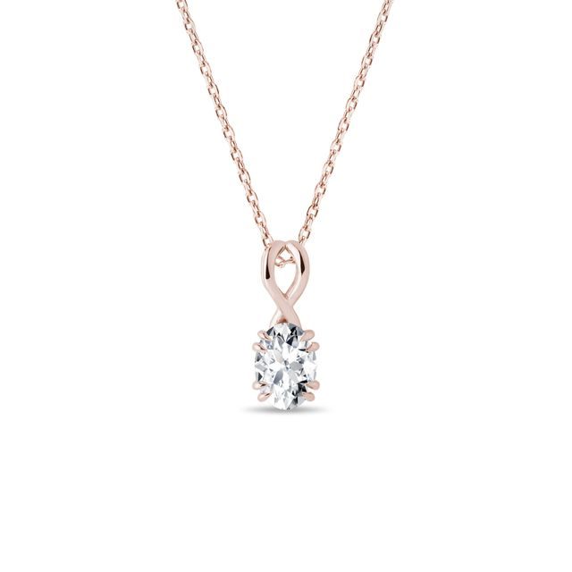 OVAL DIAMOND ROSE GOLD NECKLACE - DIAMOND NECKLACES - NECKLACES
