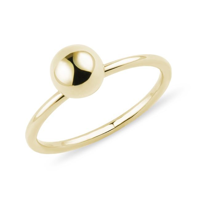 YELLOW GOLD BALL RING - YELLOW GOLD RINGS - RINGS