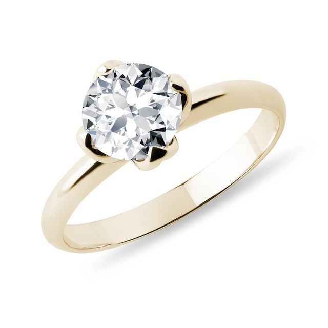 1CT LAB GROWN DIAMOND RING IN YELLOW GOLD - RINGS WITH LAB-GROWN DIAMONDS - ENGAGEMENT RINGS
