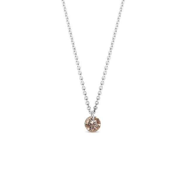 Dancing champagne diamond necklace in white gold