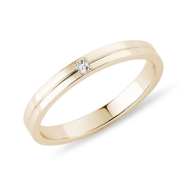 DIAMOND YELLOW GOLD LADIES' WEDDING RING - WOMEN'S WEDDING RINGS - WEDDING RINGS