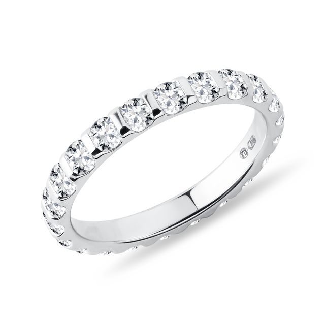 ALLIANCE ÉTERNITÉ EN OR BLANC AVEC DIAMANTS - ALLIANCES DE MARIAGE FEMMES - ALLIANCES DE MARIAGE