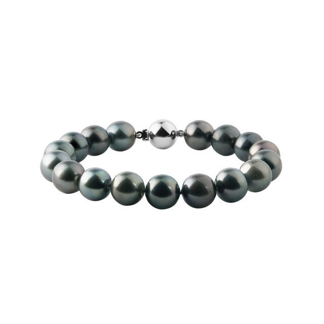 TAHITIAN PEARL BRACELET WITH WHITE GOLD CLASP - PEARL BRACELETS - PEARL JEWELLERY