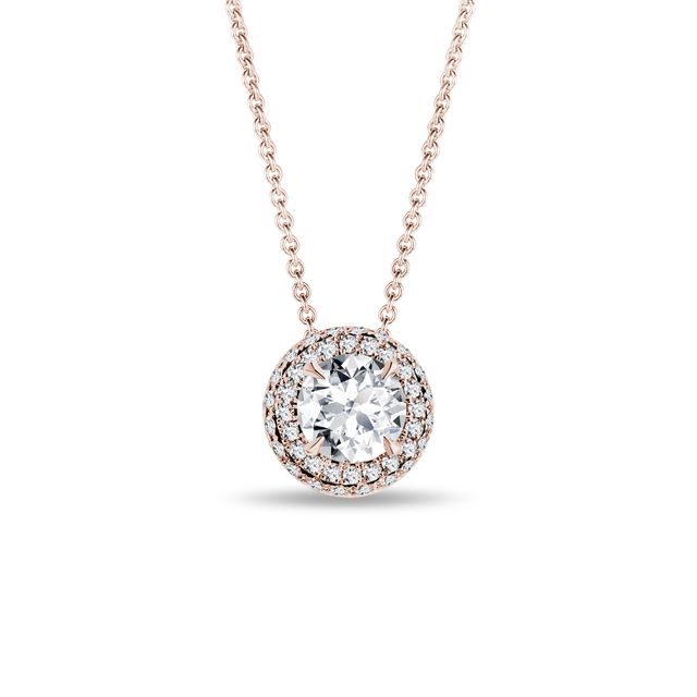 HALO-HALSKETTE MIT 1 CT LABORDIAMANT IN ROSÉGOLD - KETTEN MIT DIAMANTEN - KETTEN