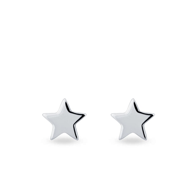 STAR-SHAPED EARRINGS IN WHITE GOLD - WHITE GOLD EARRINGS - EARRINGS