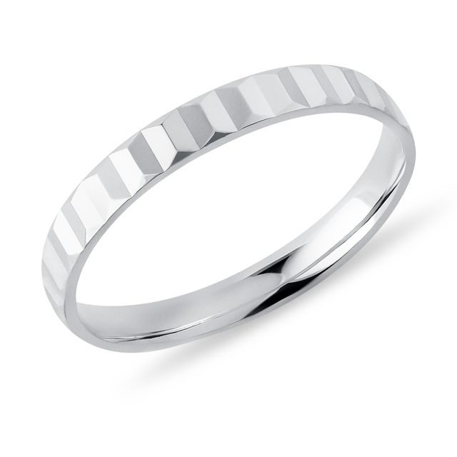 MODERNÝ PÁNSKY PRSTEŇ Z BIELEHO ZLATA - SVADOBNÉ OBRÚČKY PÁNSKE - SVADOBNÉ OBRÚČKY