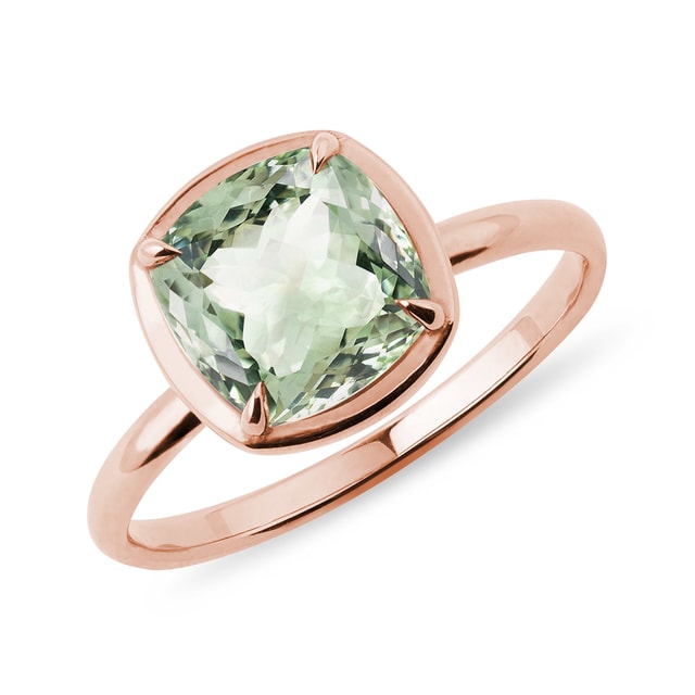 Roségold Ring mit grünem Amethyst