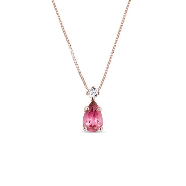 TOURMALINE PENDANT IN ROSE GOLD - TOURMALINE NECKLACES - NECKLACES