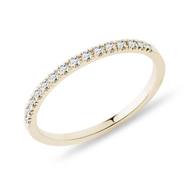 SIMPLE YELLOW GOLD RING WITH DIAMONDS - WOMEN'S WEDDING RINGS - WEDDING RINGS