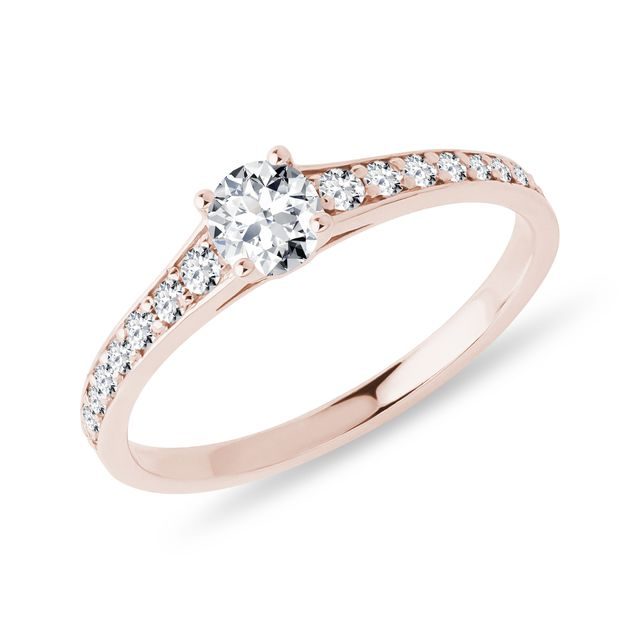 DIAMANTRING IM BRILLANTSCHLIFF AUS 14-KARÄTIGEM ROSÉGOLD - VERLOBUNGSRINGE DIAMANTEN - VERLOBUNGSRINGE