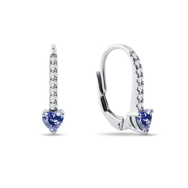 BOUCLES D'OREILLES EN OR BLANC, TANZANITE, DIAMANTS - BOUCLES D’OREILLES EN TANZANITE - BOUCLES D'OREILLES